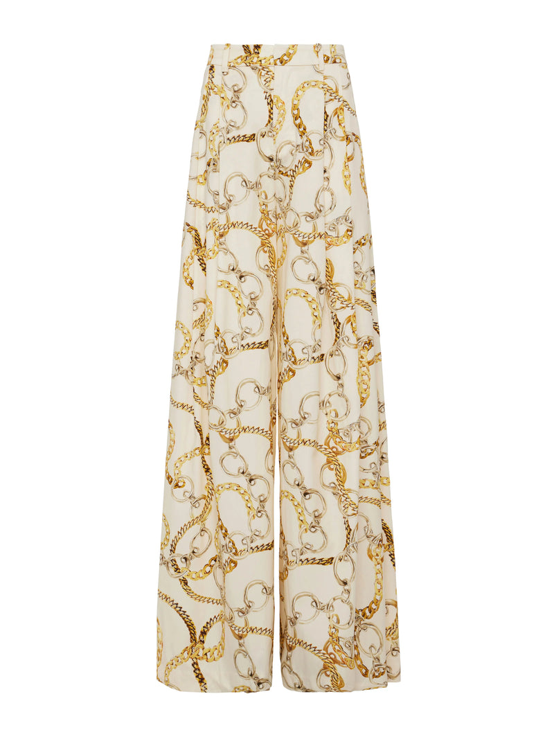 L’AGENCE DREE PALAZZO TROUSER IN CHAIN PRINT