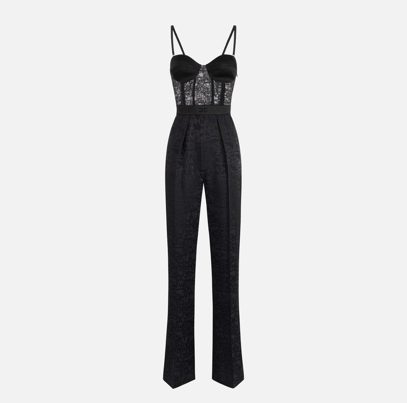 ELISABETTA FRANCHI LETTERING JUMPSUIT