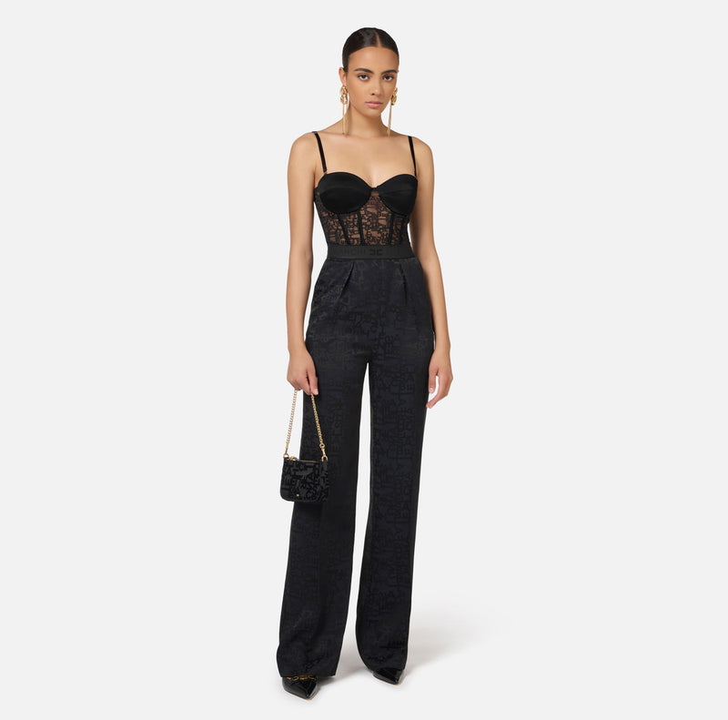 ELISABETTA FRANCHI LETTERING JUMPSUIT