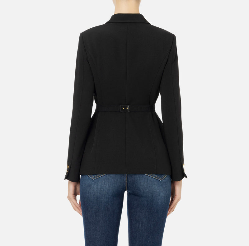 ELISABETTA FRANCHI JACKET WITH POCKETS & BELT