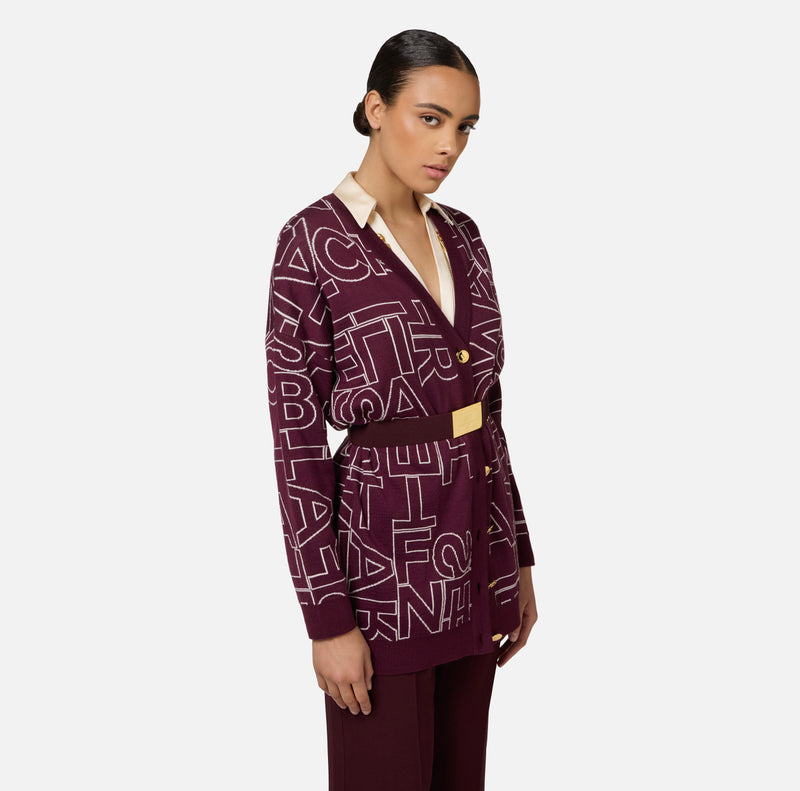 ELISABETTA FRANCHI CARDIGAN WITH BELT