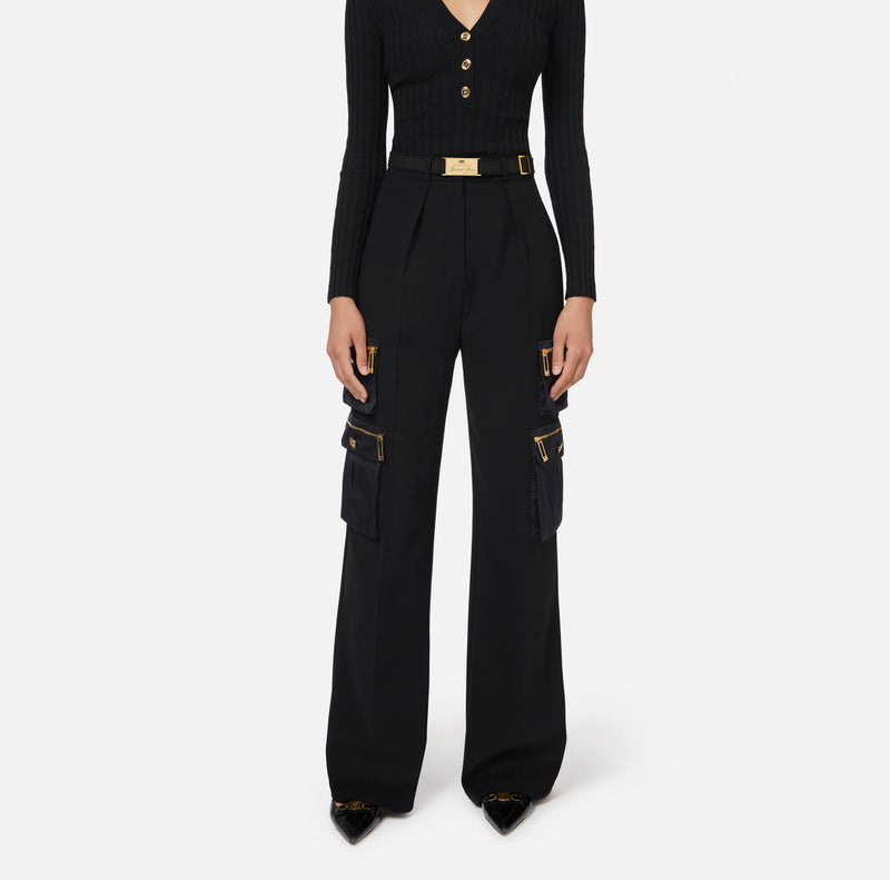 ELISABETTA FRANCHI TROUSER WITH POCKET & ZIP DETAIL