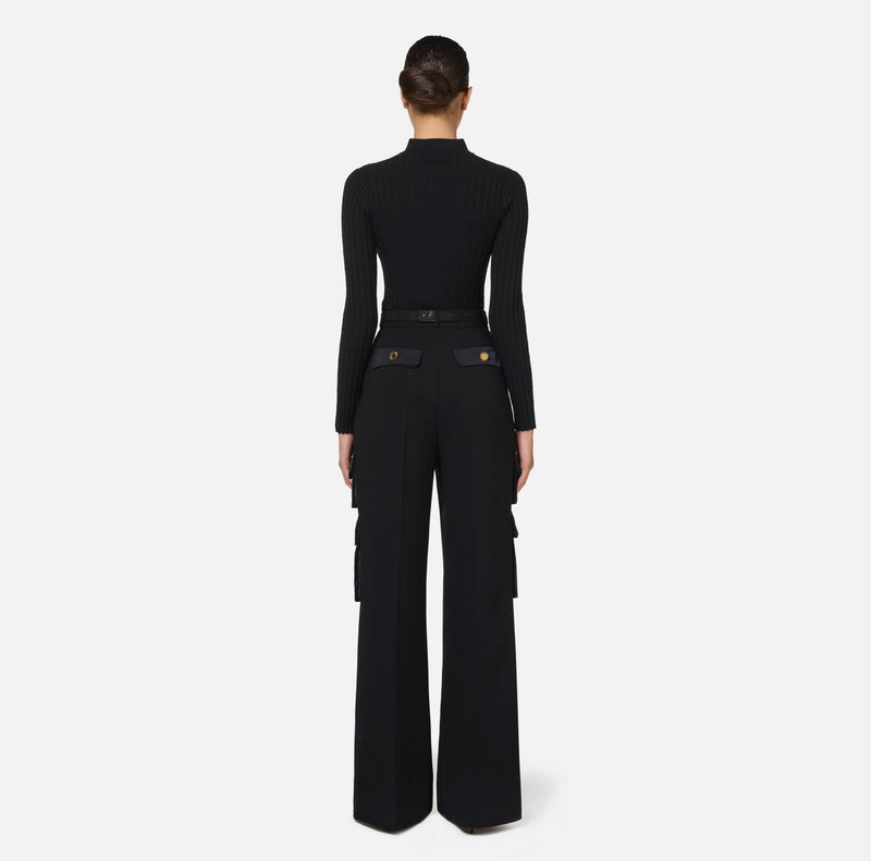 ELISABETTA FRANCHI TROUSER WITH POCKET & ZIP DETAIL