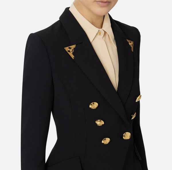 ELISABETTA FRANCHI DOUBLE BREASTED JACKET WITH LAPEL TIPS