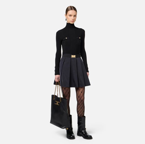 ELISABETTA FRANCHI MINI DRESS WITH LOGO