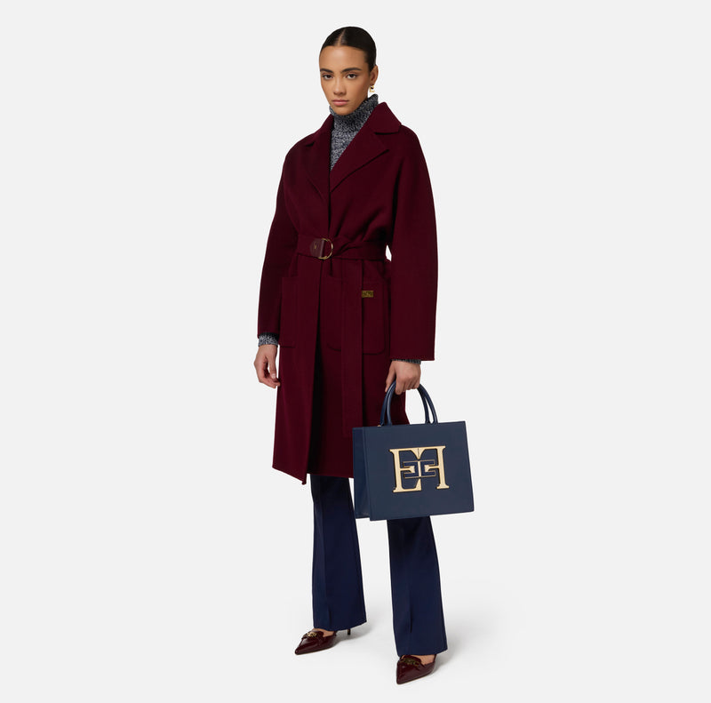 ELISABETTA FRANCHI WOOL WRAP COAT