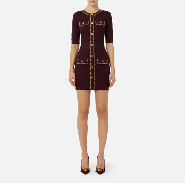 ELISABETTA FRANCHI MINI DRESS WITH CHAIN DETAIL