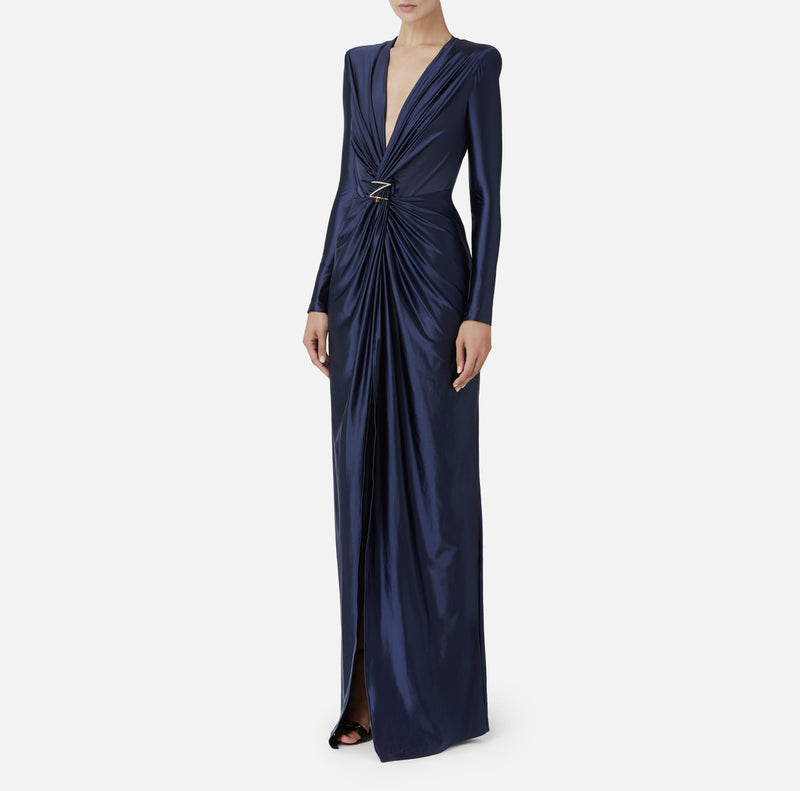 ELISABETTA FRANCHI RED CARPET DRESS IN LYCRA