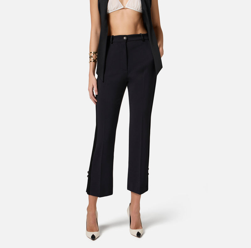 ELISABETTA FRANCHI TROUSER WITH SATIN STRIPE