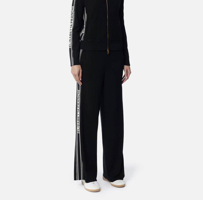 ELISABETTA FRANCHI WIDE LEG JOGGER WITH LOGO