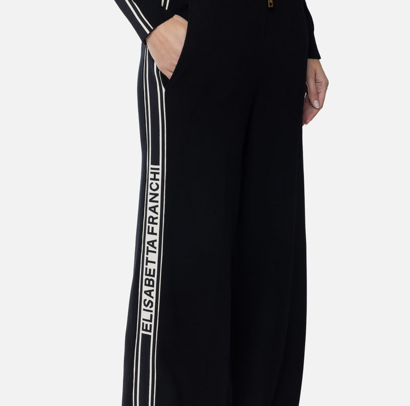 ELISABETTA FRANCHI WIDE LEG JOGGER WITH LOGO