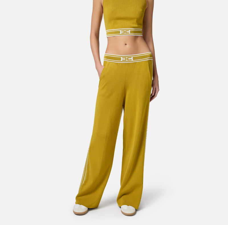 ELISABETTA FRANCHI WIDE LEG JOGGER WITH LOGO