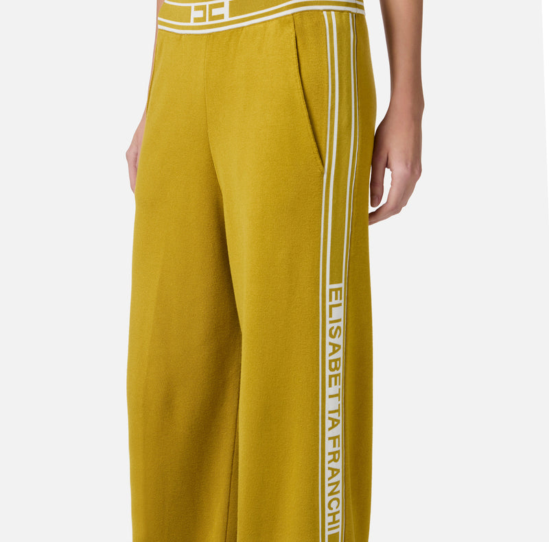 ELISABETTA FRANCHI WIDE LEG JOGGER WITH LOGO