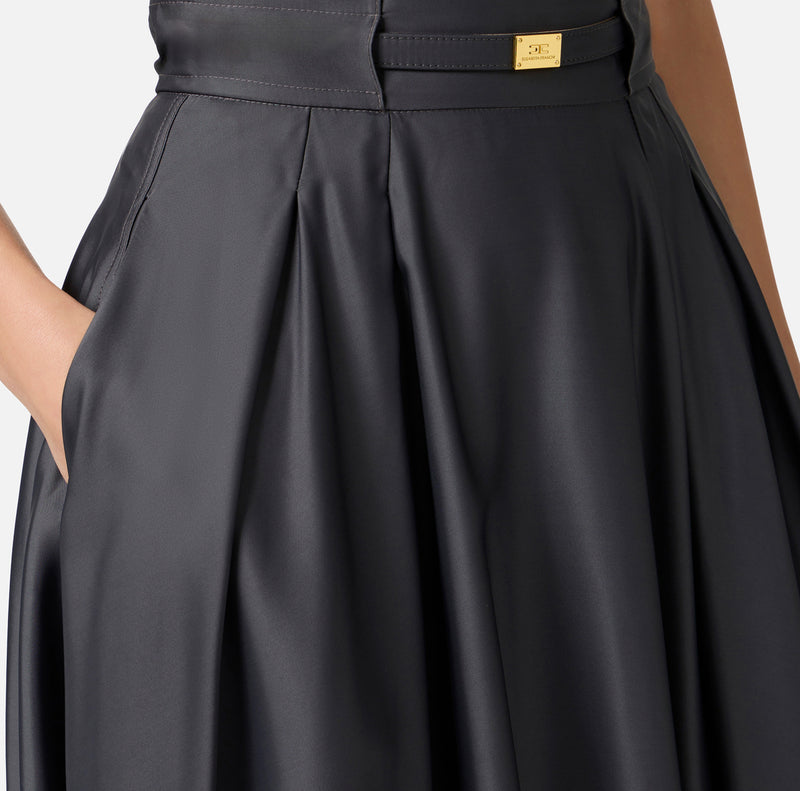 ELISABETTA FRANCHI CIRCLE SKIRT IN SATIN