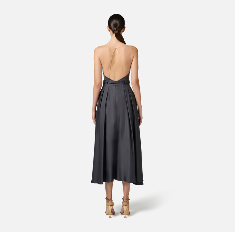 ELISABETTA FRANCHI CIRCLE SKIRT IN SATIN