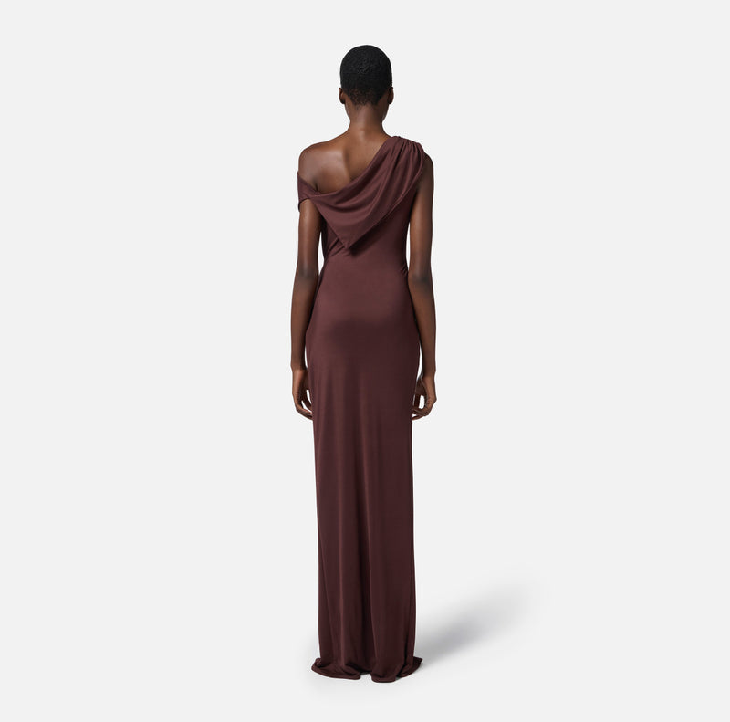 ELISABETTA FRANCHI RED CARPET ASYMMETRICAL DRESS