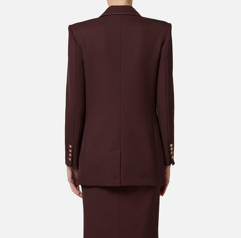 ELISABETTA FRANCHI JACKET WITH CONTRAST STITCHING