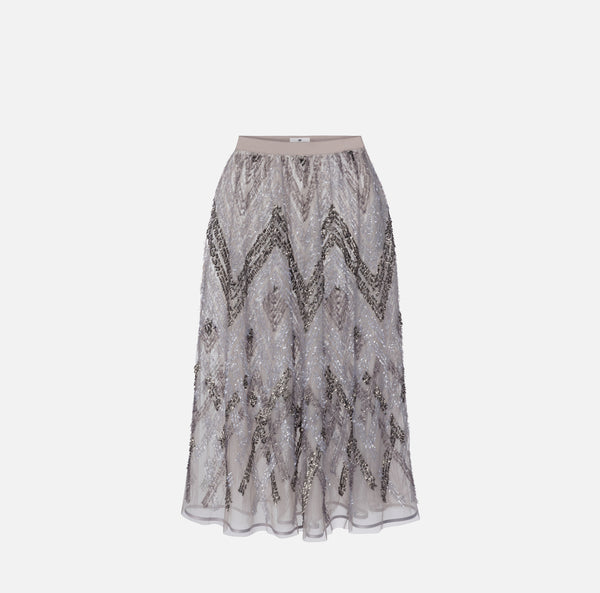 ELISABETTA FRANCHI EMBROIDERED SKIRT