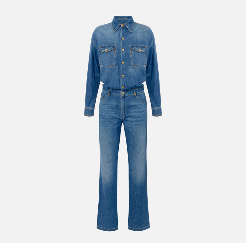 ELISABETTA FRANCHI DENIM JUMPSUIT