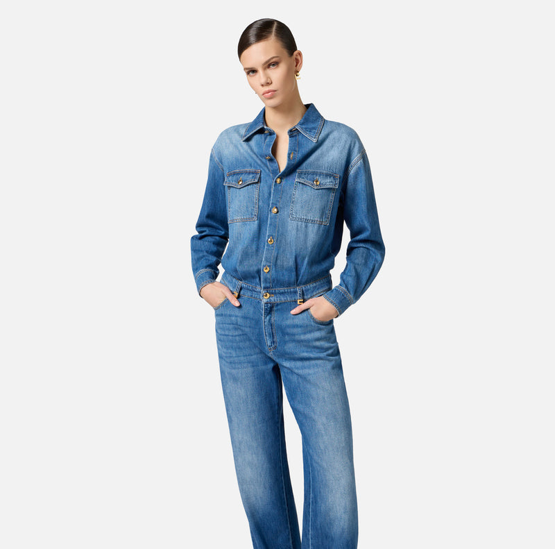 ELISABETTA FRANCHI DENIM JUMPSUIT