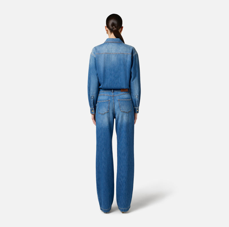 ELISABETTA FRANCHI DENIM JUMPSUIT