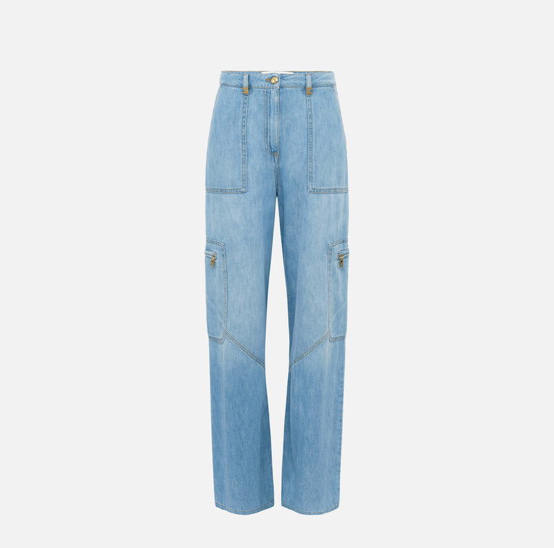 ELISABETTA FRANCHI CARGO JEANS WITH MAXI POCKETS