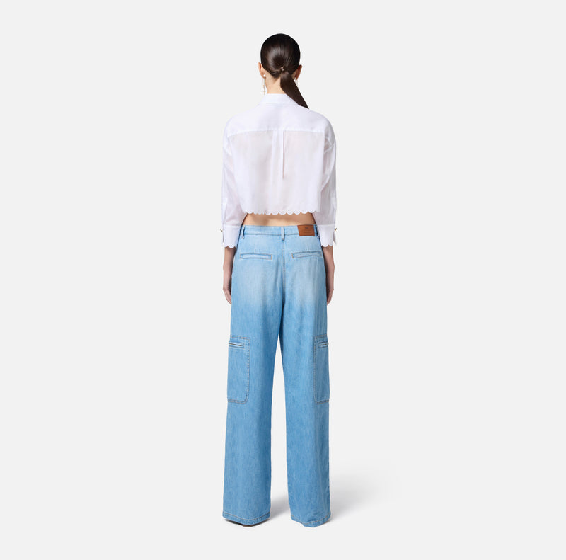 ELISABETTA FRANCHI CARGO JEANS WITH MAXI POCKETS