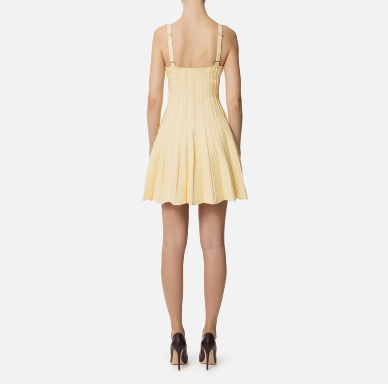 ELISABETTA FRANCHI KNIT DRESS WITH PLEATS