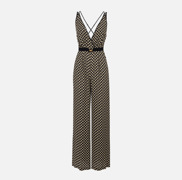 ELISABETTA FRANCHI JUMPSUIT IN DIAMOND PRINT