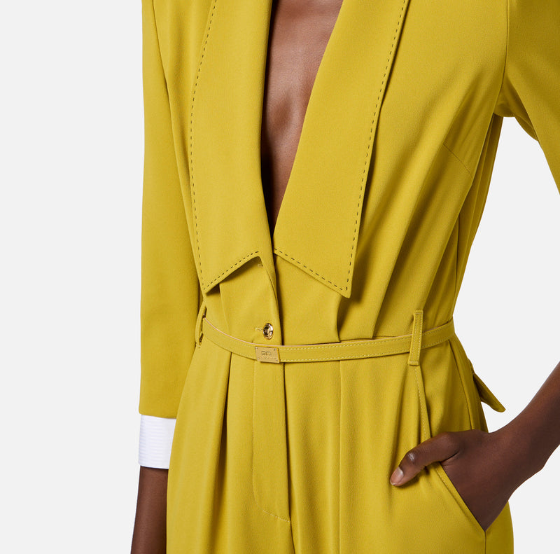 ELISABETTA FRANCHI JUMPSUIT WITH CONTRAST STITCHING