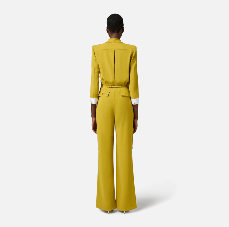 ELISABETTA FRANCHI JUMPSUIT WITH CONTRAST STITCHING