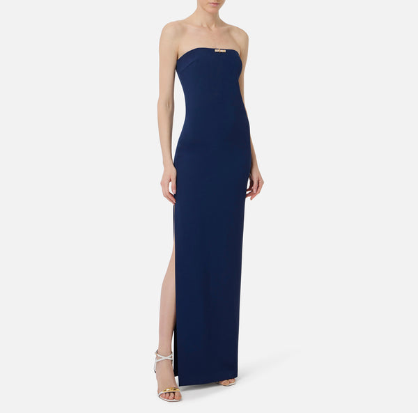 ELISABETTA FRANCI RED CARPET DRESS WITH JEWEL DETAIL