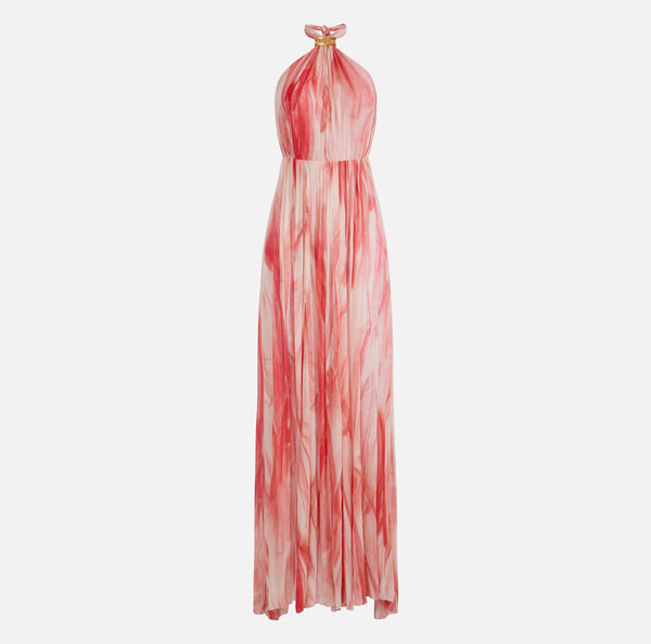 ELISABETTA FRANCHI PRINTED HALTER DRESS