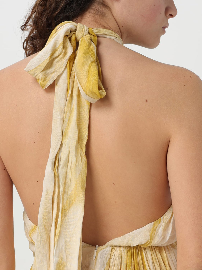ELISABETTA FRANCHI PRINTED HALTER DRESS
