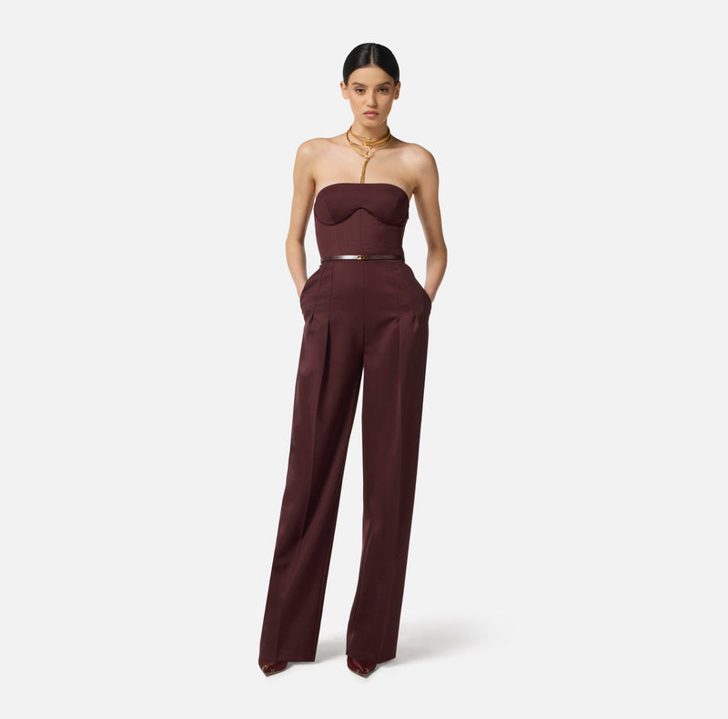ELISABETTA FRANCHI STRAPLESS JUMPSUIT