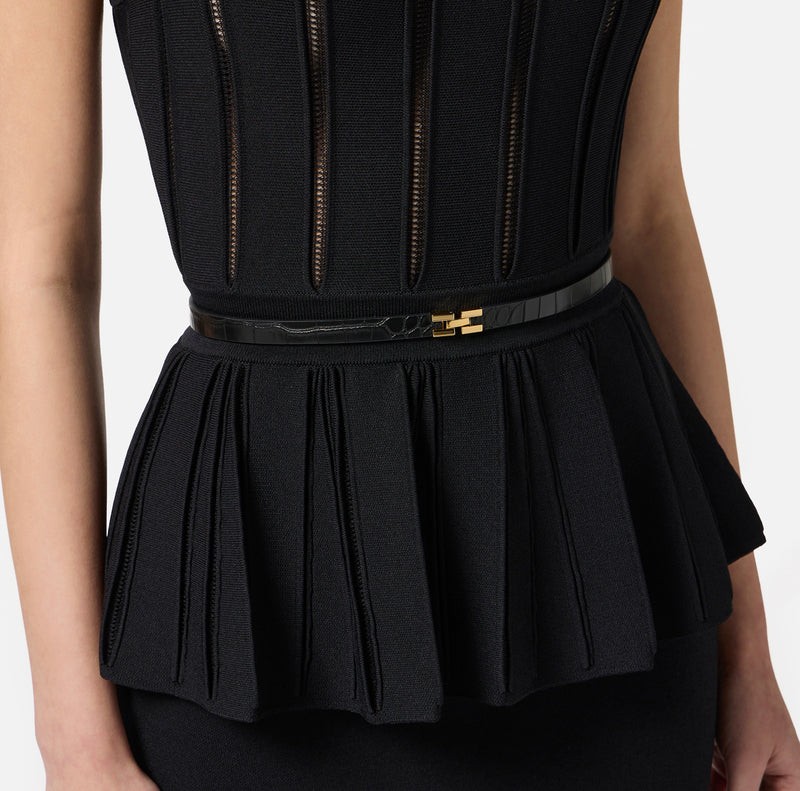 ELISABETTA FRANCHI PEPLUM DRESS