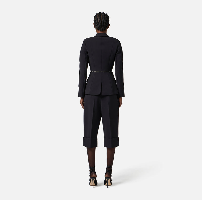 ELISABETTA FRANCHI JACKET WITH LOGO RIBBON