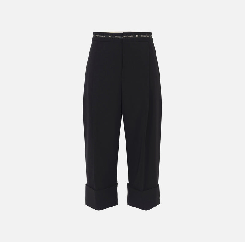 ELISABETTA FRANCHI BERMUDA SHORTS WITH LOGO RIBBON