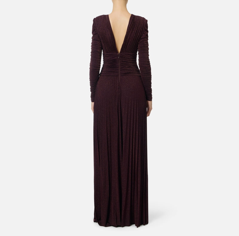 ELISABETTA FRANCHI LUREX DRESS WITH NECKLACE