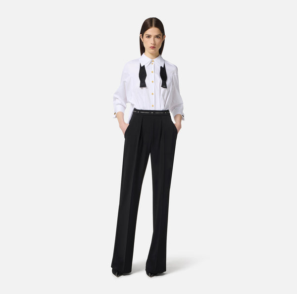 ELISABETTA FRANCHI LIGHTWEIGHT CREPÉ & POPLIN JUMPSUIT