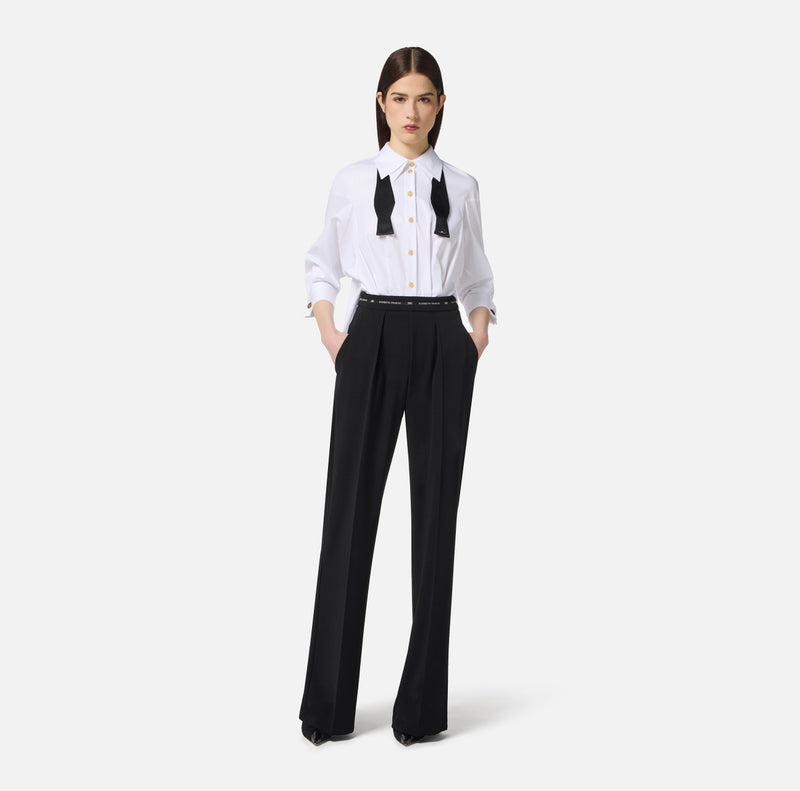 ELISABETTA FRANCHI LIGHTWEIGHT CREPÉ & POPLIN JUMPSUIT