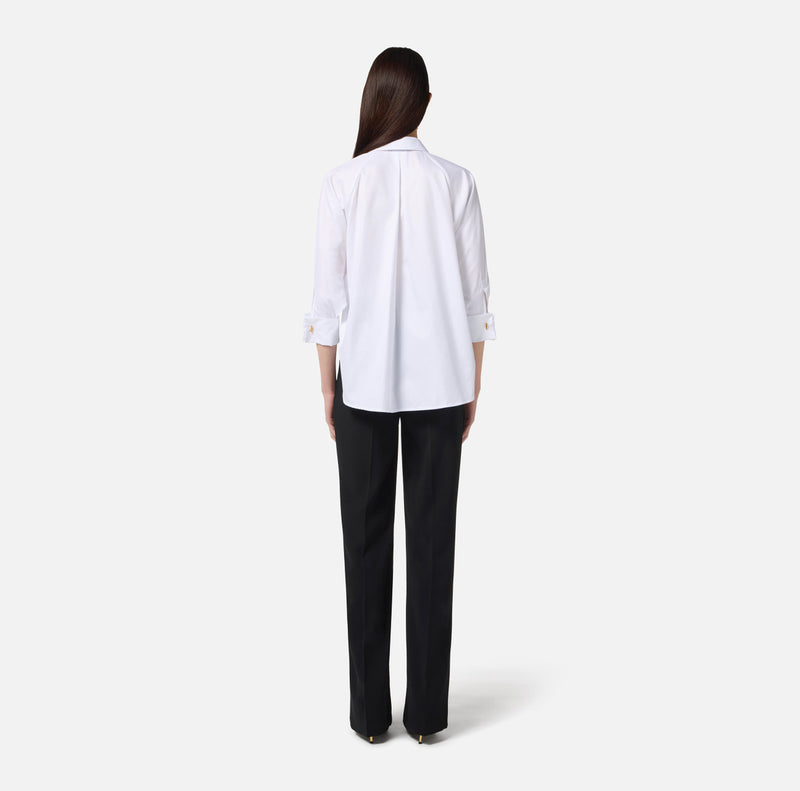 ELISABETTA FRANCHI LIGHTWEIGHT CREPÉ & POPLIN JUMPSUIT