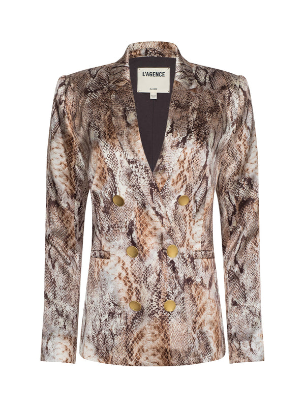 L’AGENCE COLIN SILK BLAZER IN SNAKE PRINT