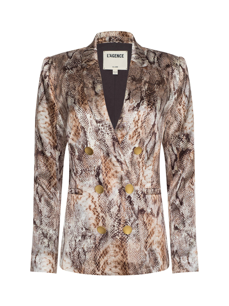 L’AGENCE COLIN SILK BLAZER IN SNAKE PRINT