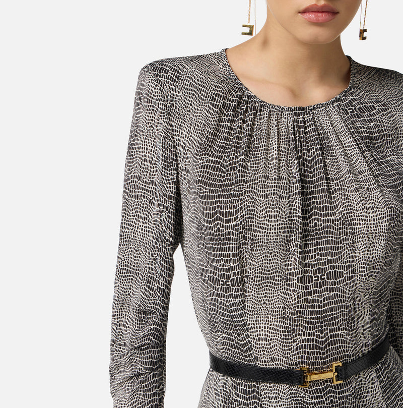 ELISABETTA FRANCHI DRESS IN PYTHON PRINT