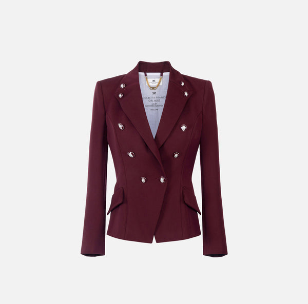 ELISABETTA FRANCHI WOOL BLEND GABARDINE JACKET