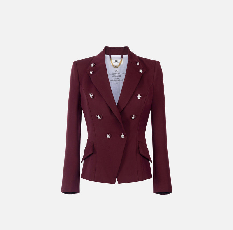ELISABETTA FRANCHI WOOL BLEND GABARDINE JACKET