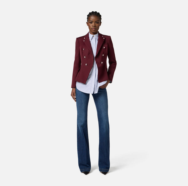 ELISABETTA FRANCHI WOOL BLEND GABARDINE JACKET