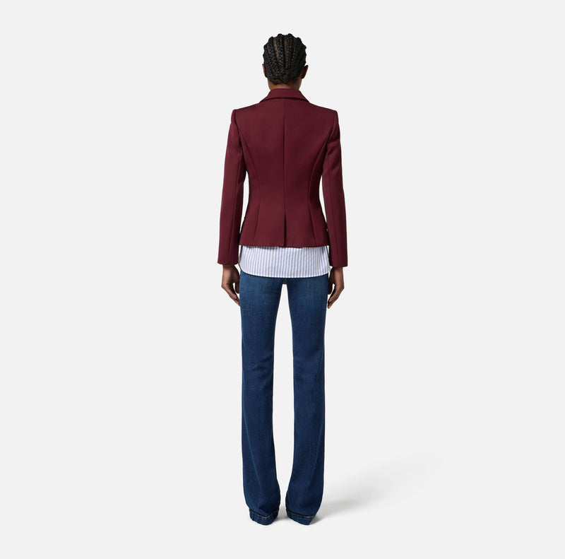ELISABETTA FRANCHI WOOL BLEND GABARDINE JACKET