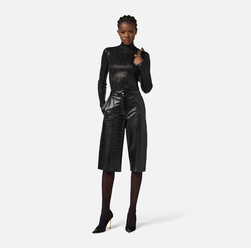 ELISABETTA FRANCHI BERMUDA IN CROC